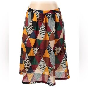 Modcloth Frock Shop Colorful Print Patchwork Skirt Womens Size Medium multicolor